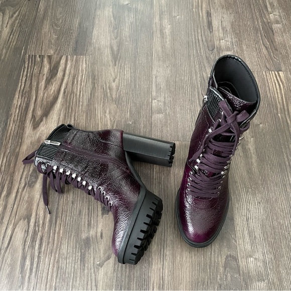 Vince Camuto NEW Deep Plum Colored Platform Ermania Combat Boots - Picture 12 of 14